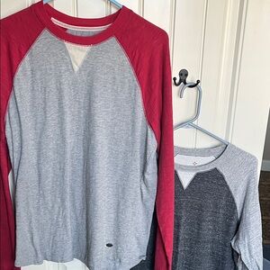 2 men’s Sundance true grit baseball style long sleeve tops